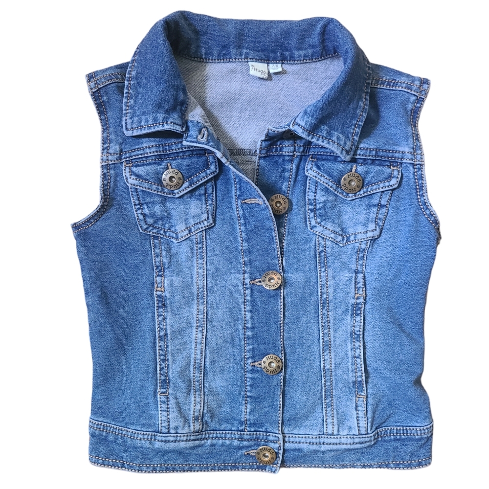 Mudd denim, jean vest, soft jegging material, stretchy, Size M (7-8)